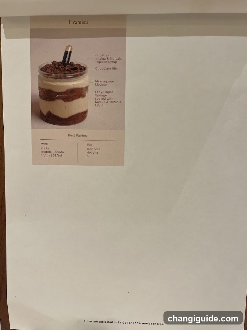 Tiramisu Menu Card