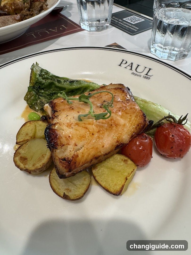 Grilled Fish with Potatoes and Tomatoes at Paul Restaurant