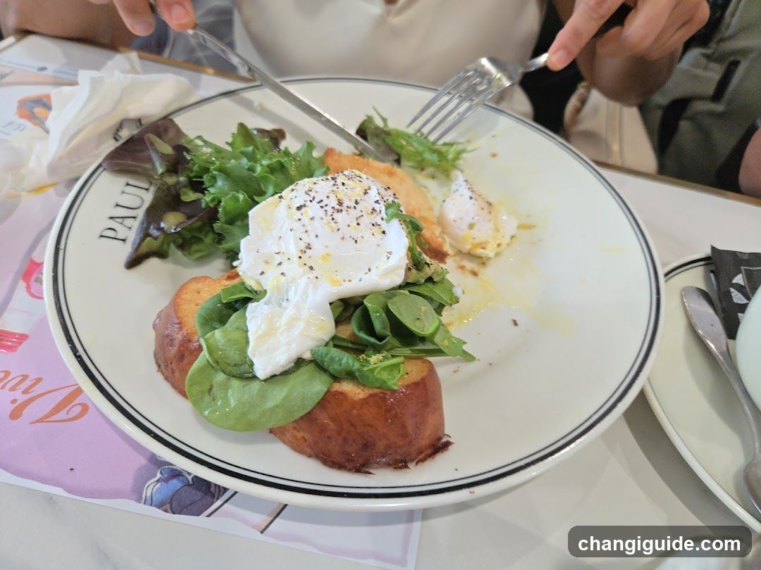 Breakfast with Poached Eggs and Toast