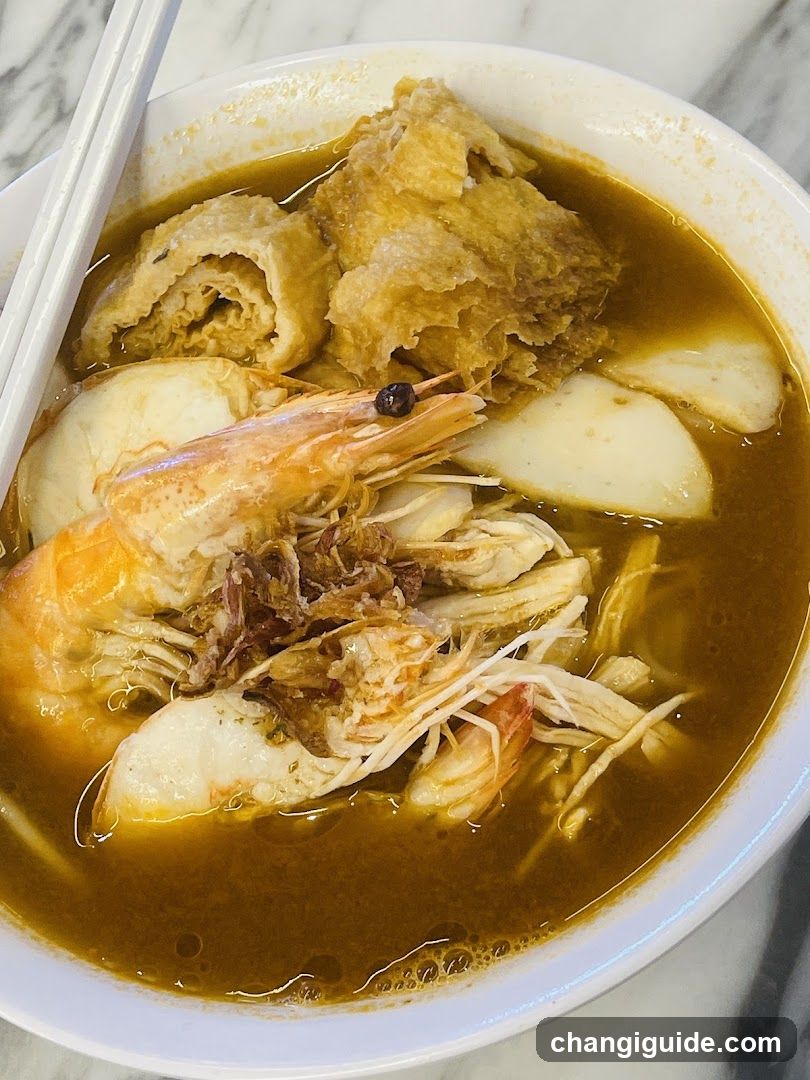 Spicy Noodle Soup with Seafood and Tofu Skin