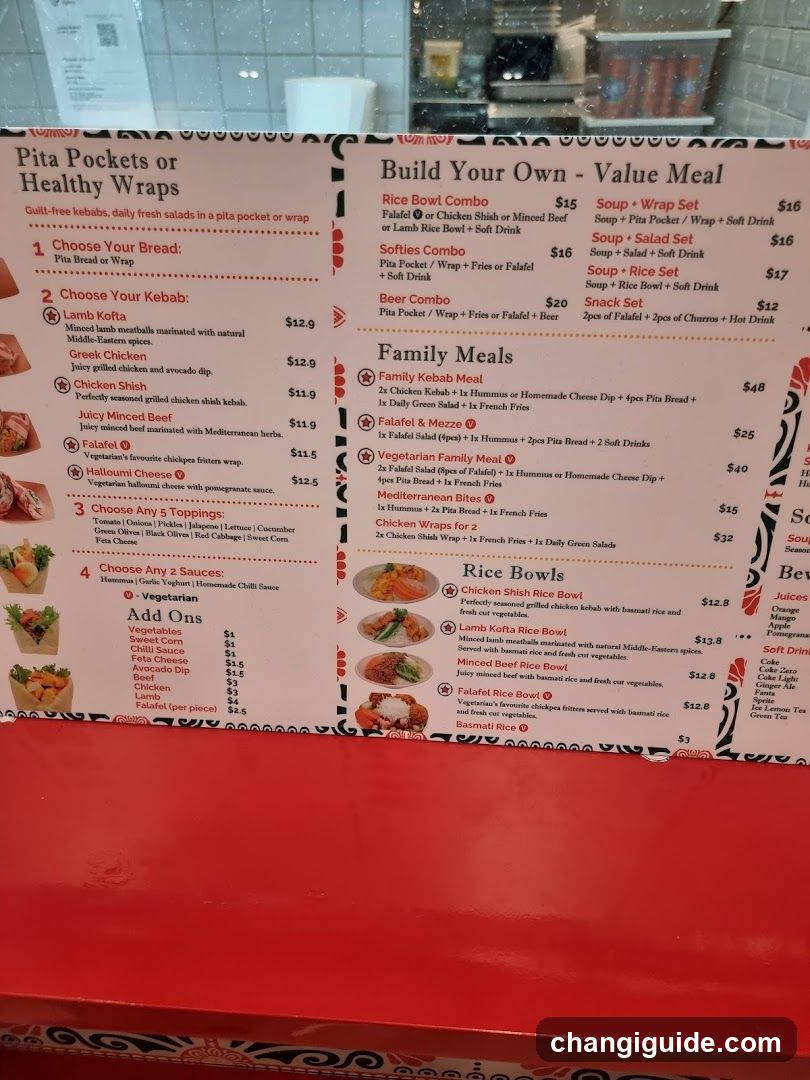 Pita Pockets & Healthy Wraps Menu