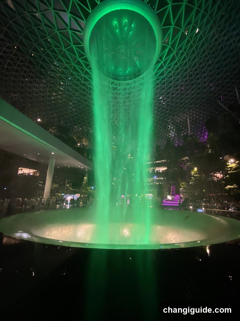 Singapore's Jewel Fountain at Night