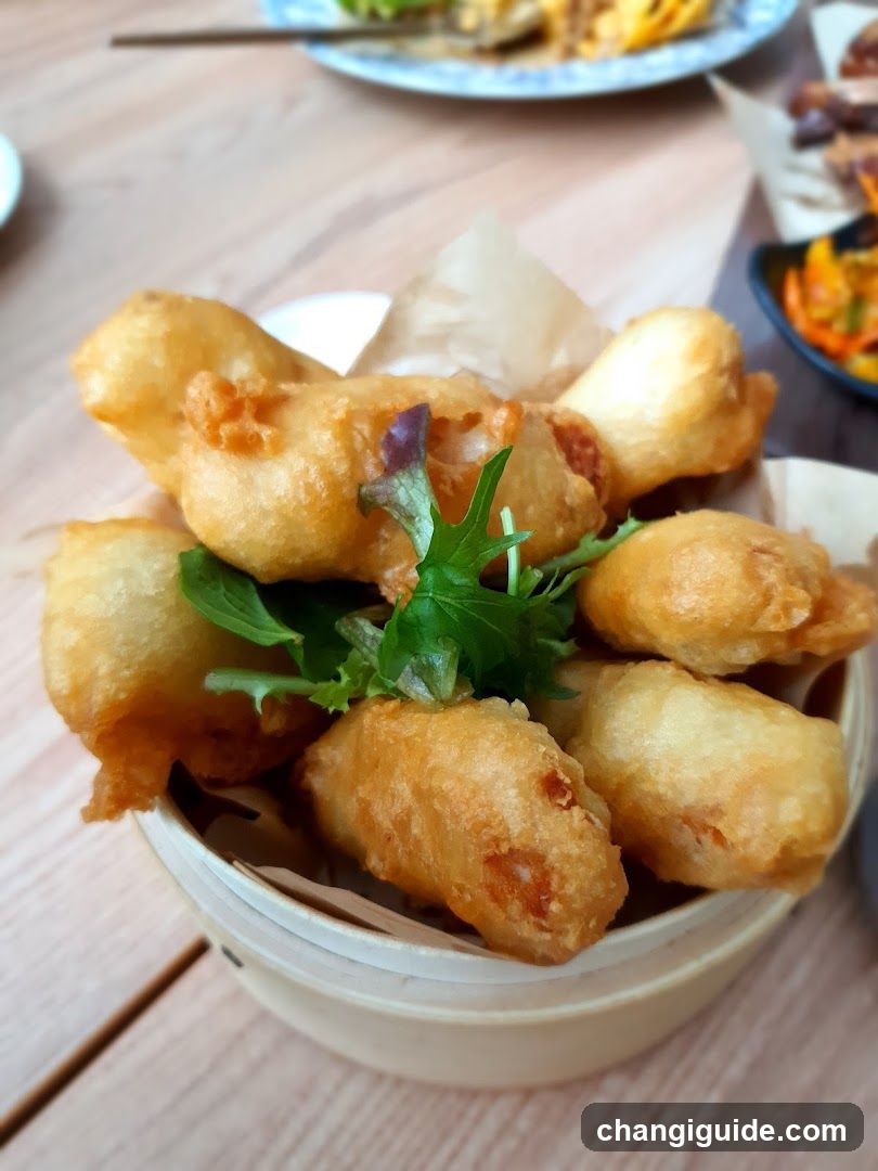Fried Food Dish with Greens
