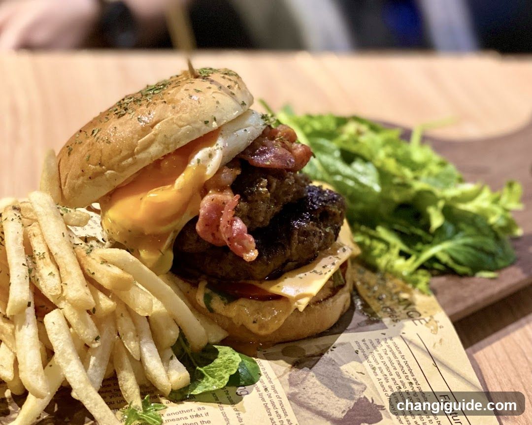 Burger with Fries and Greens