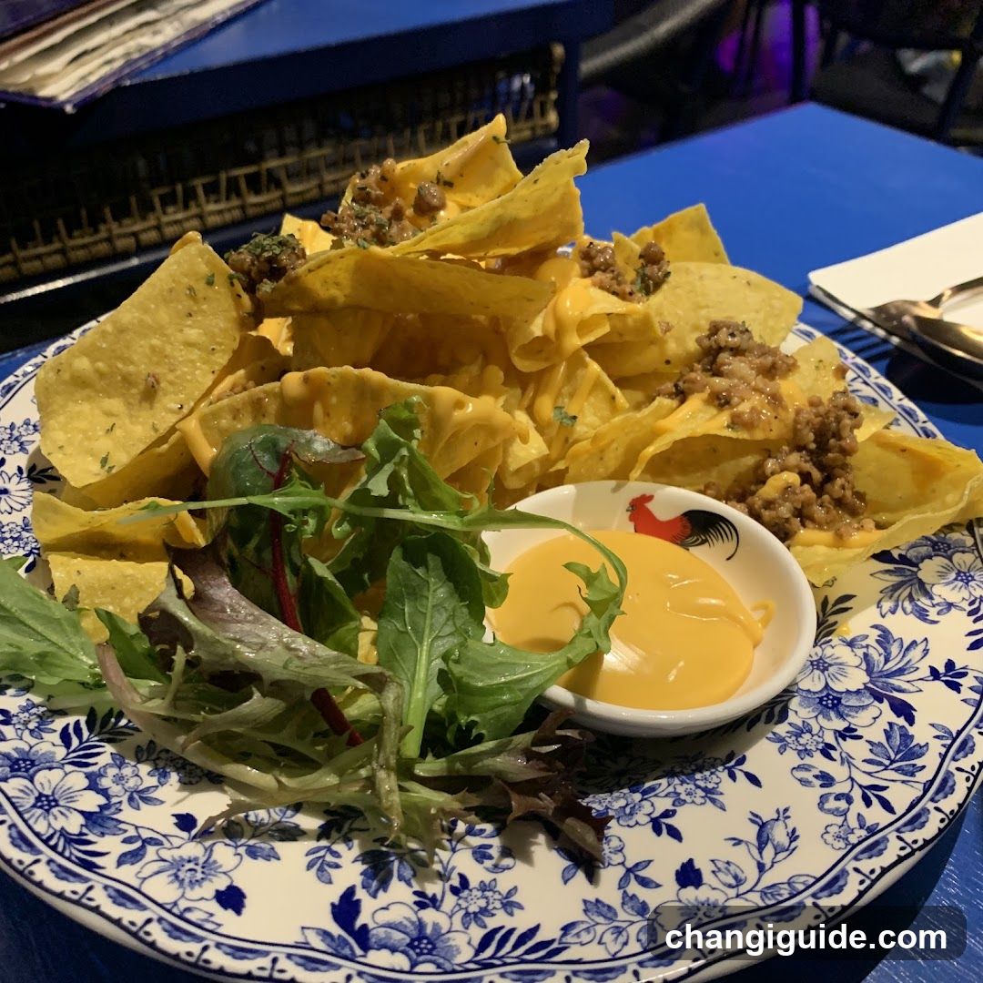 Loaded Nachos with Salad and Cheese Dip