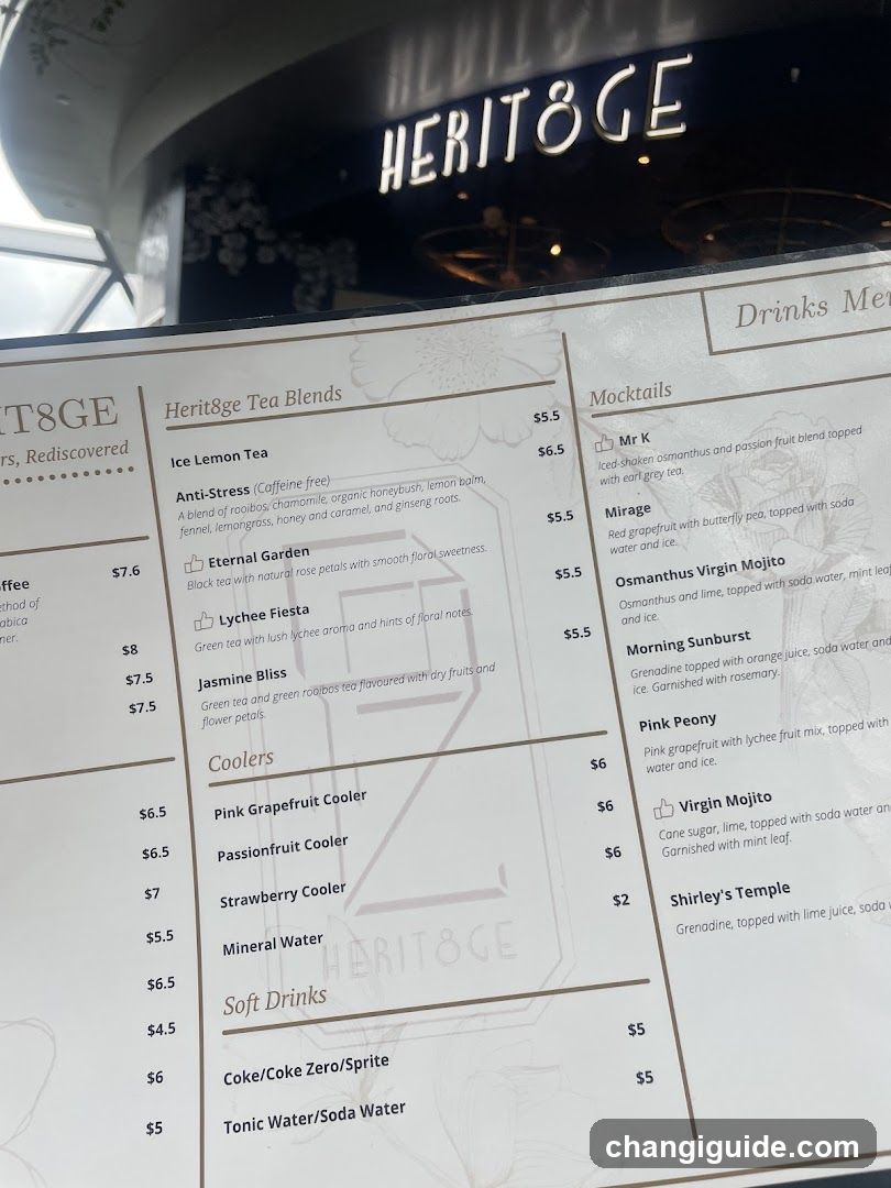 Heritage Menu