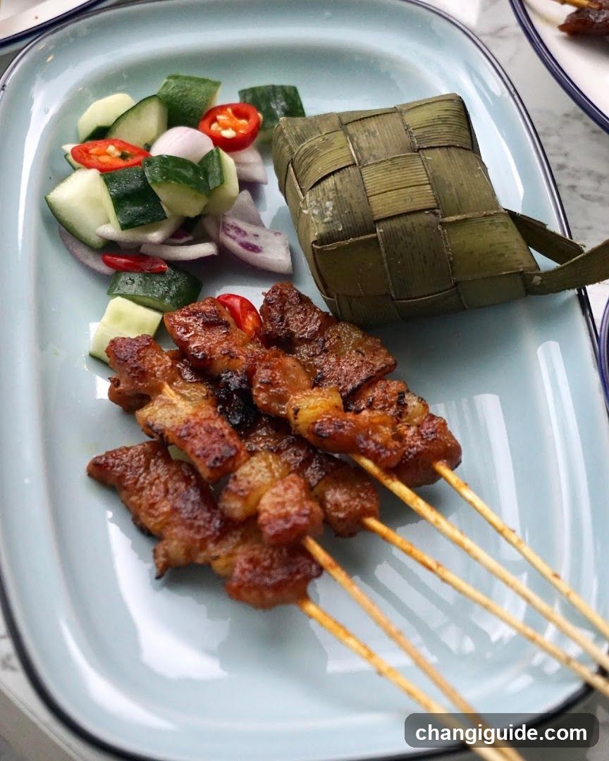Grilled Meat Skewers with Cucumber Salad and Bamboo Container