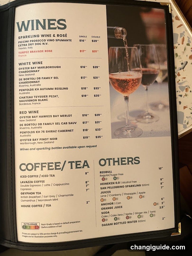 Wines and Coffee Menu