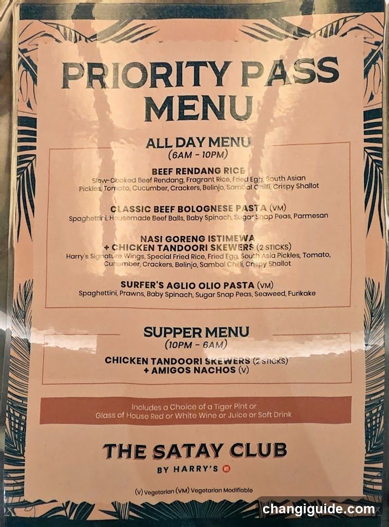 Priority Pass Menu - The Satay Club by Harry's