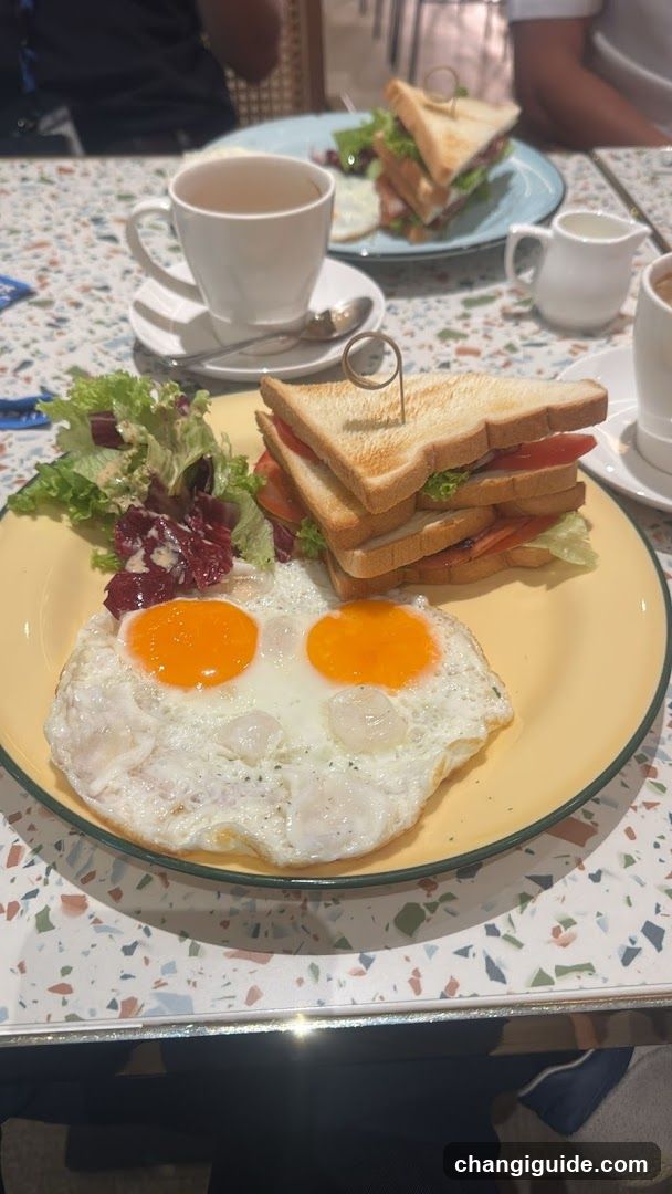 Breakfast Plate with Sandwich and Eggs