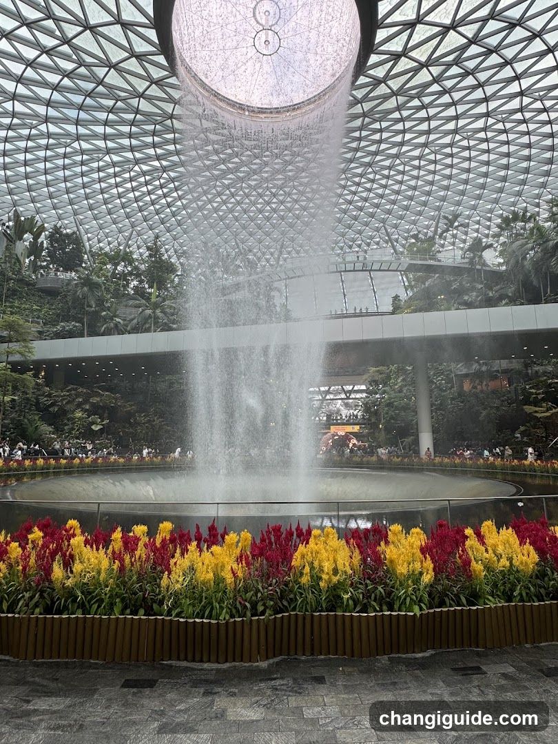 Indoor Waterfall and Garden Scene