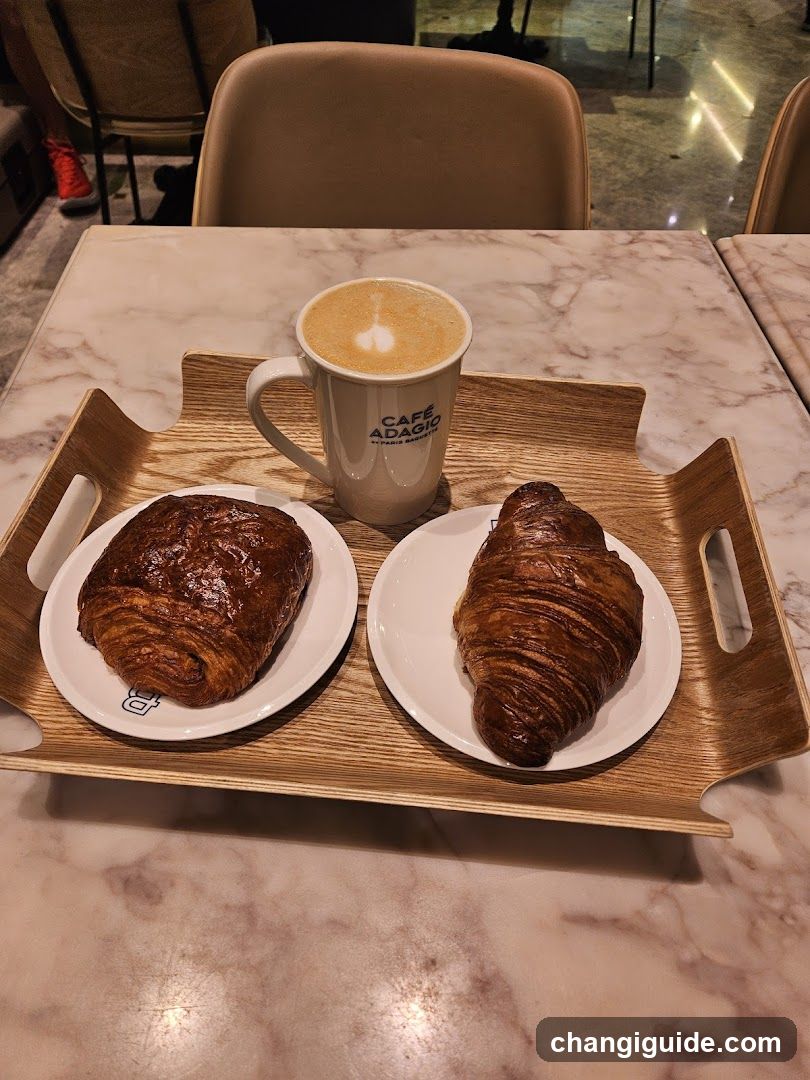 Cafe Adagio Croissant and Coffee