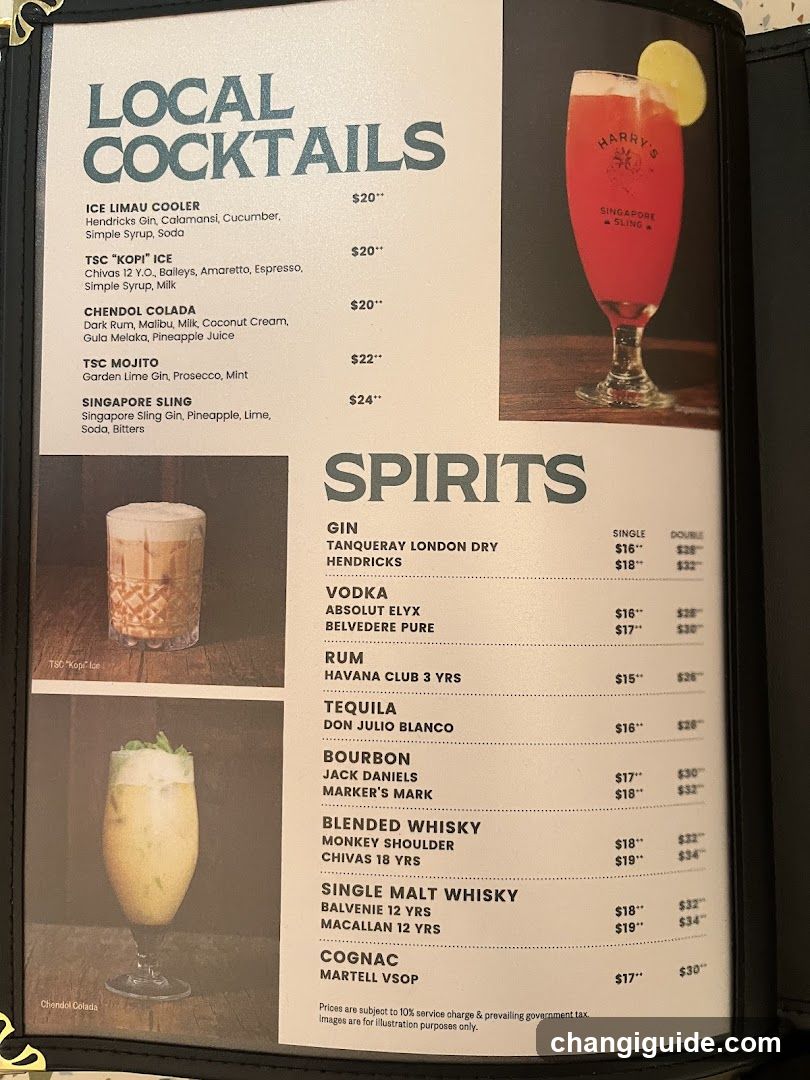 Local Cocktails & Spirits Menu