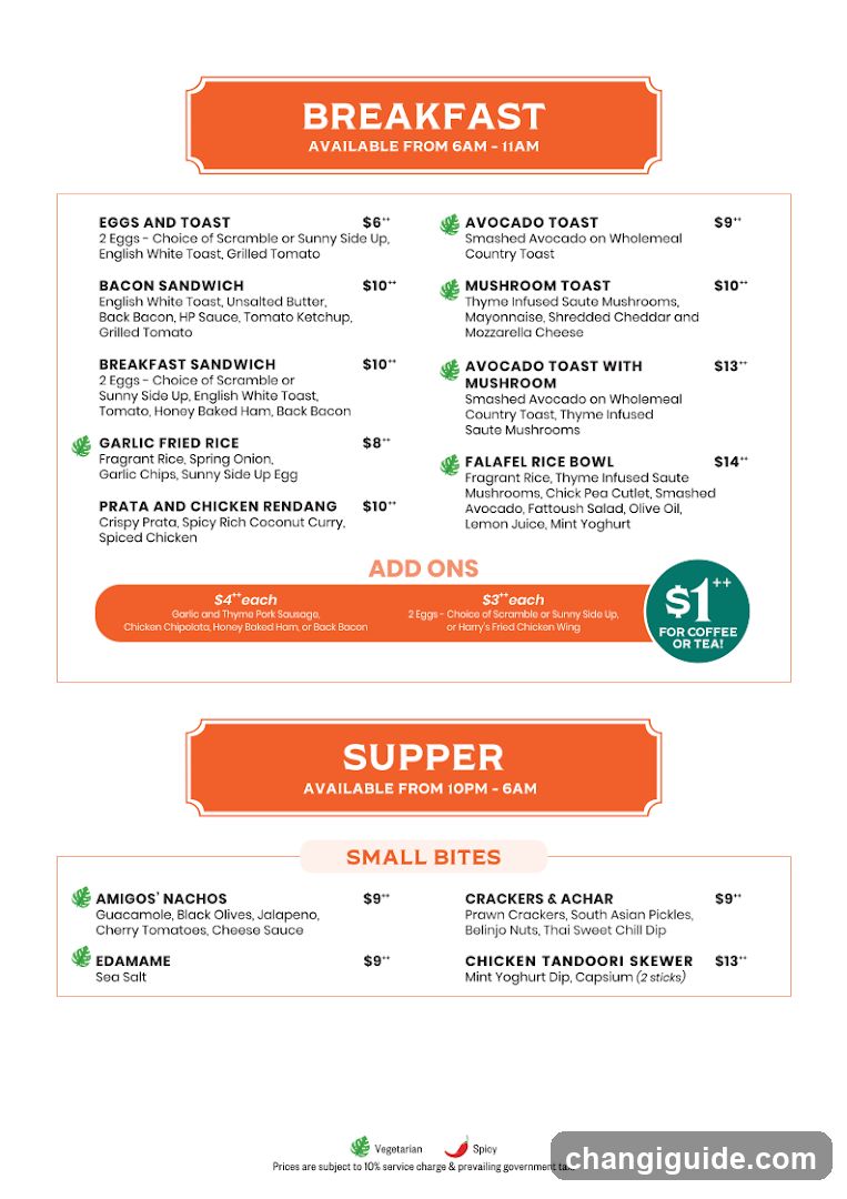 Breakfast and Supper Menu