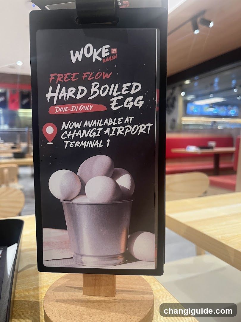 Wok Ramen Free Flow Hard Boiled Egg Sign