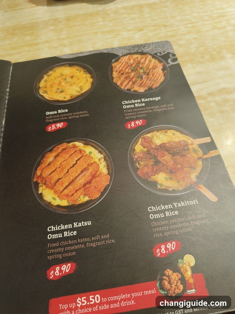 Japanese Omu Rice Menu Page