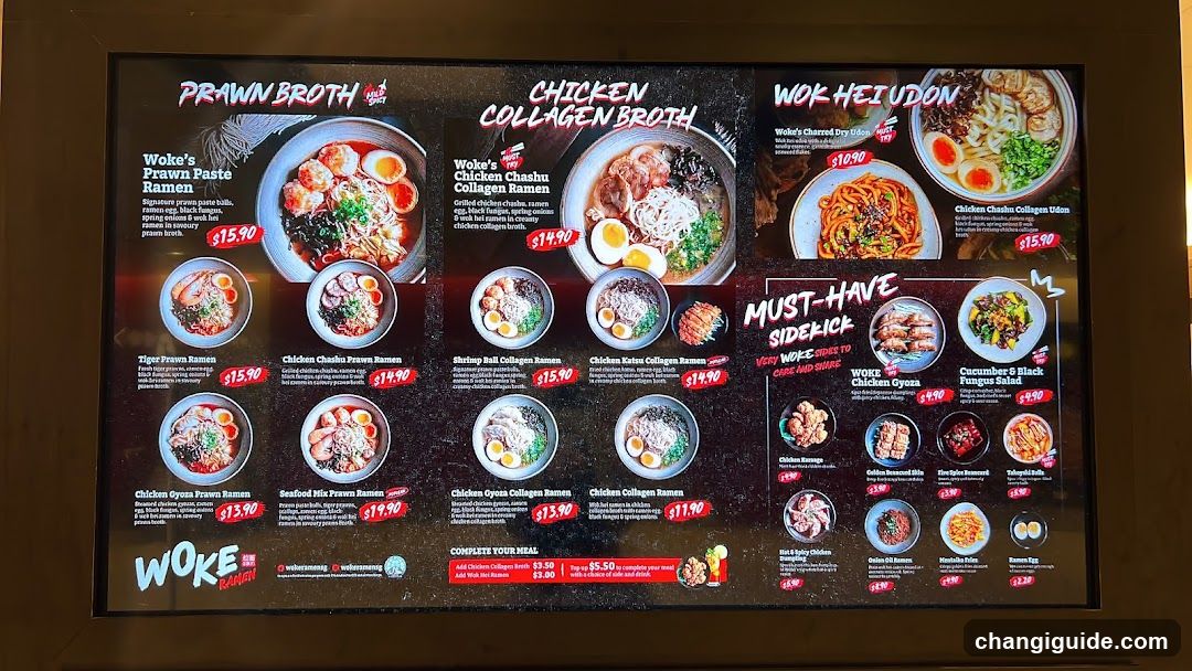 Wok's Ramen Menu Board