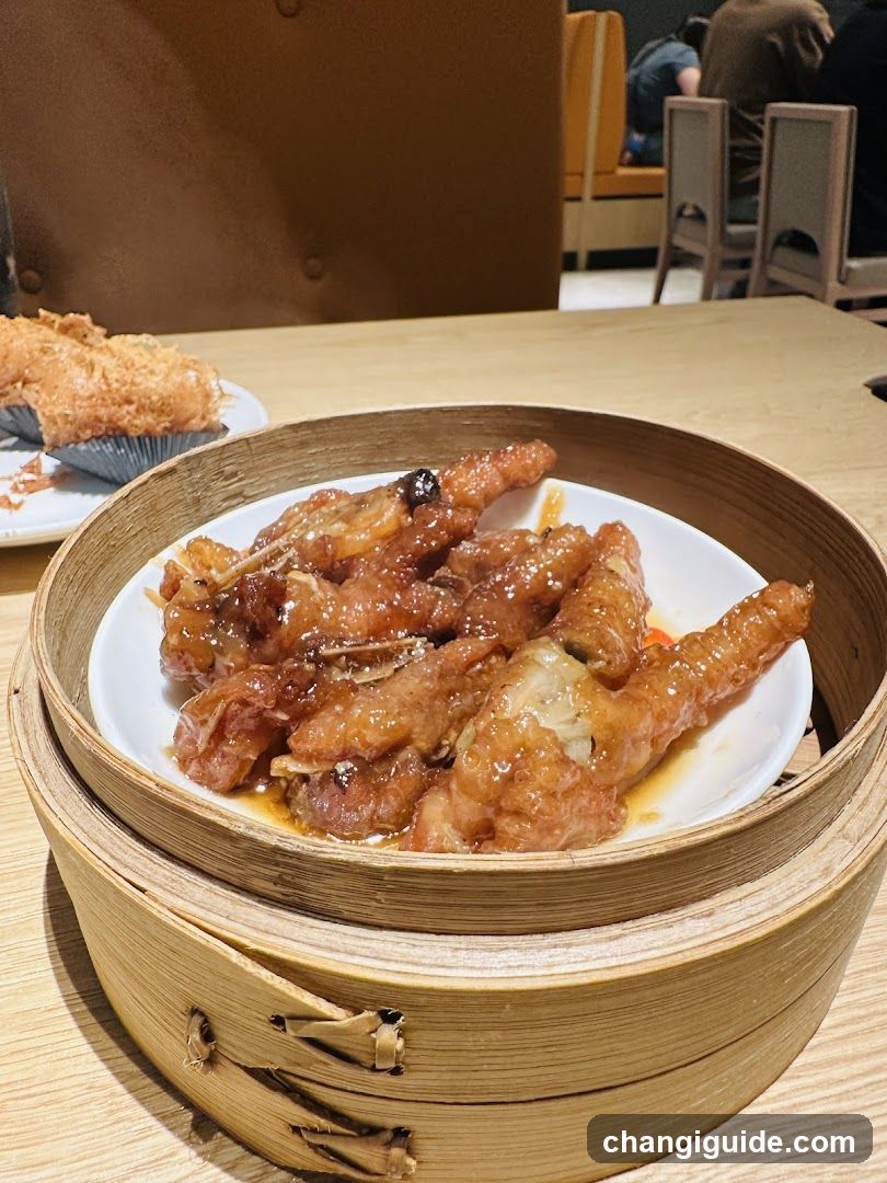 Steamed Chicken Feet in Bamboo Steamer