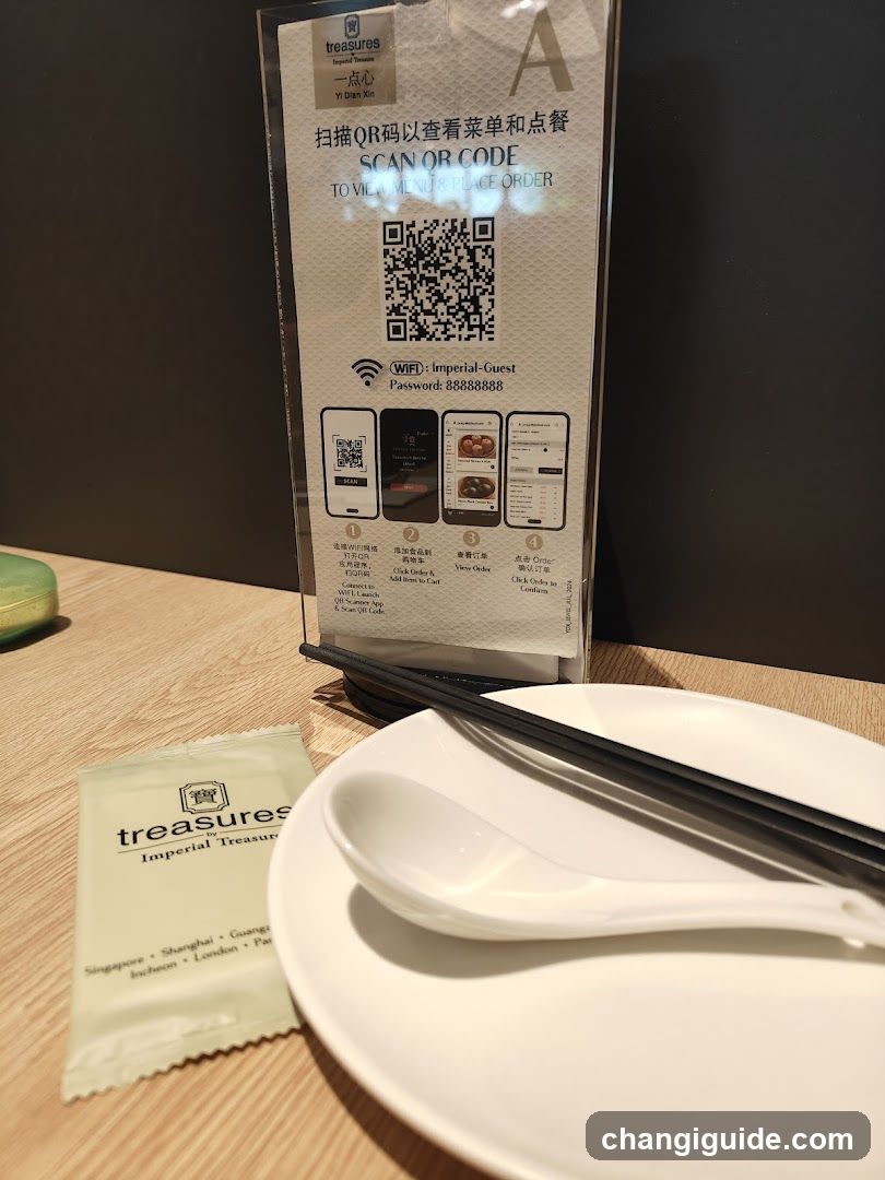 Dining Table Setting with QR Code Menu
