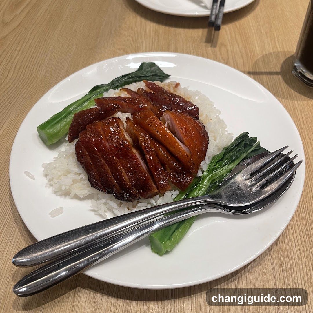 Roast Duck Rice with Bok Choy