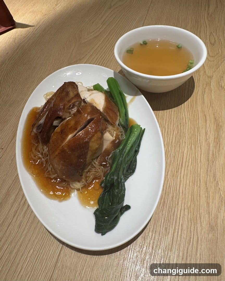 Roast Chicken with Noodles and Soup