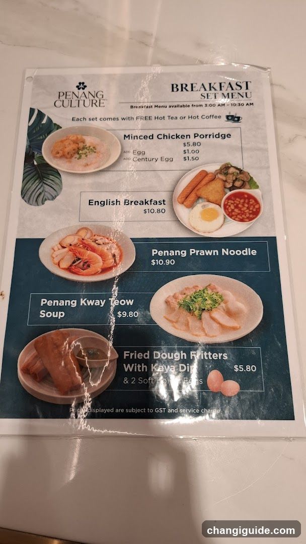 Penang Culture Breakfast Set Menu