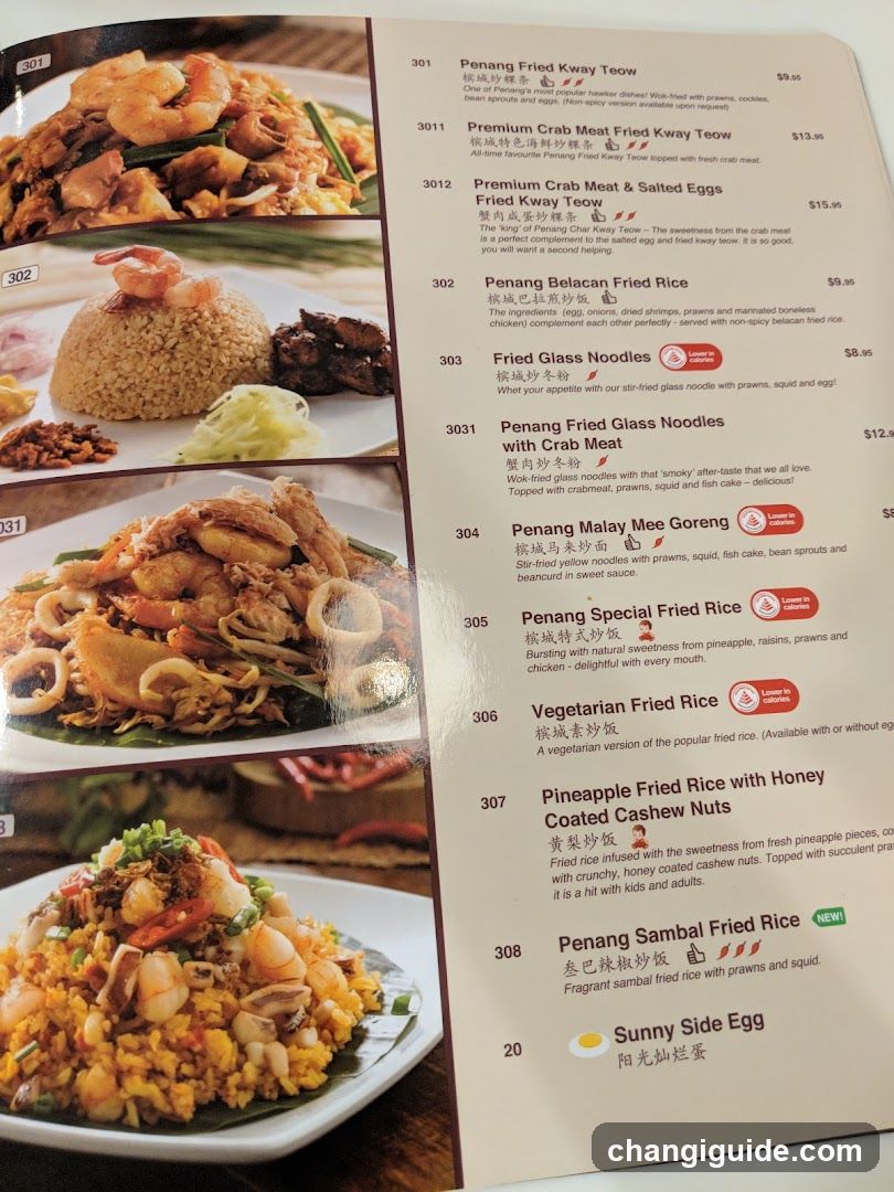 Penang Fried Rice Menu