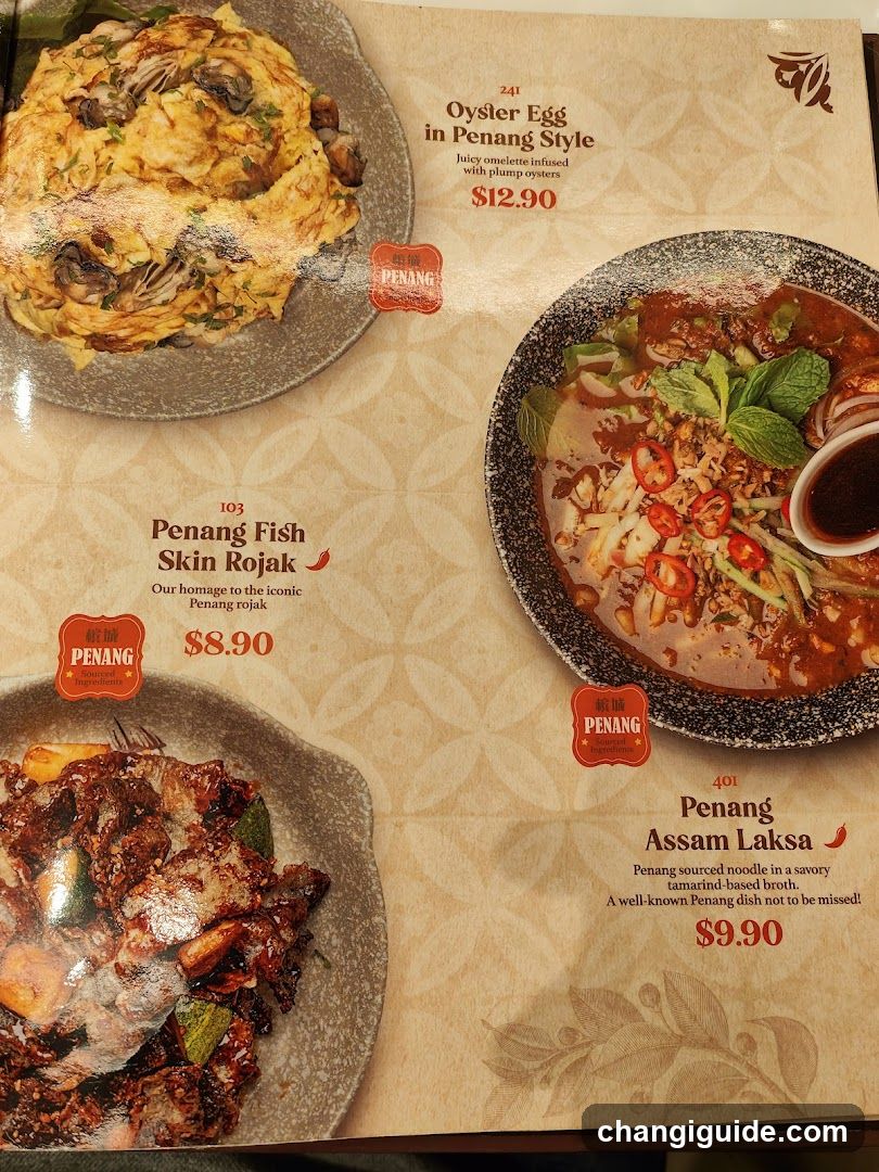 Penang Cuisine Menu Page