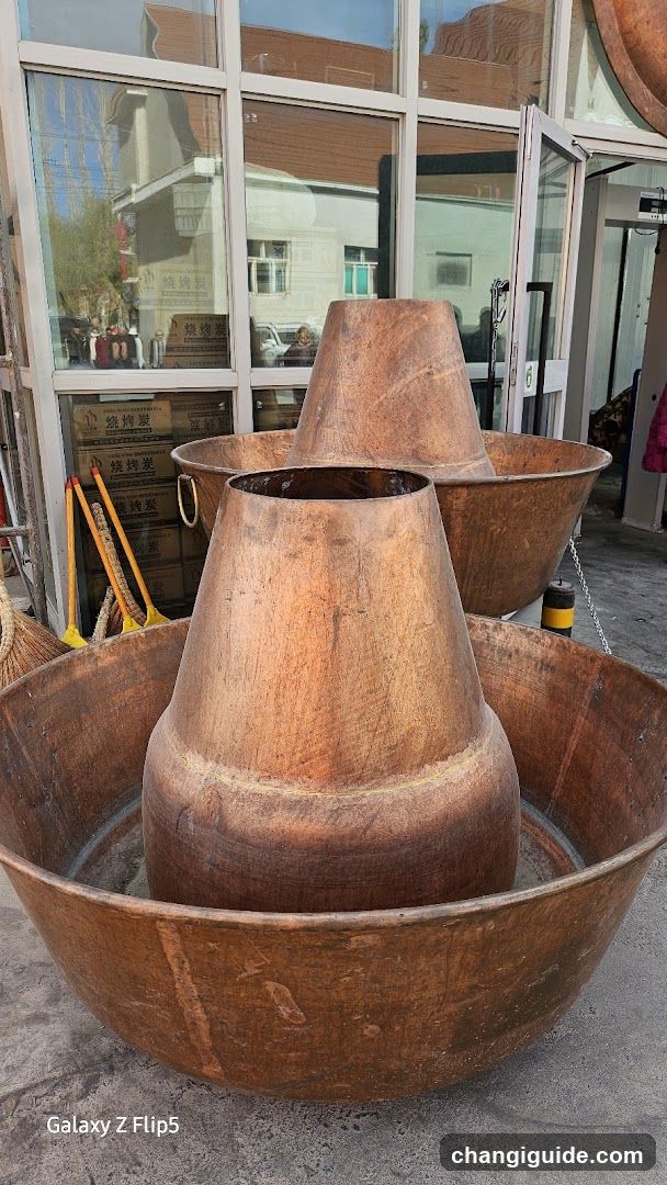 Copper Hot Pot Set Outside Storefront