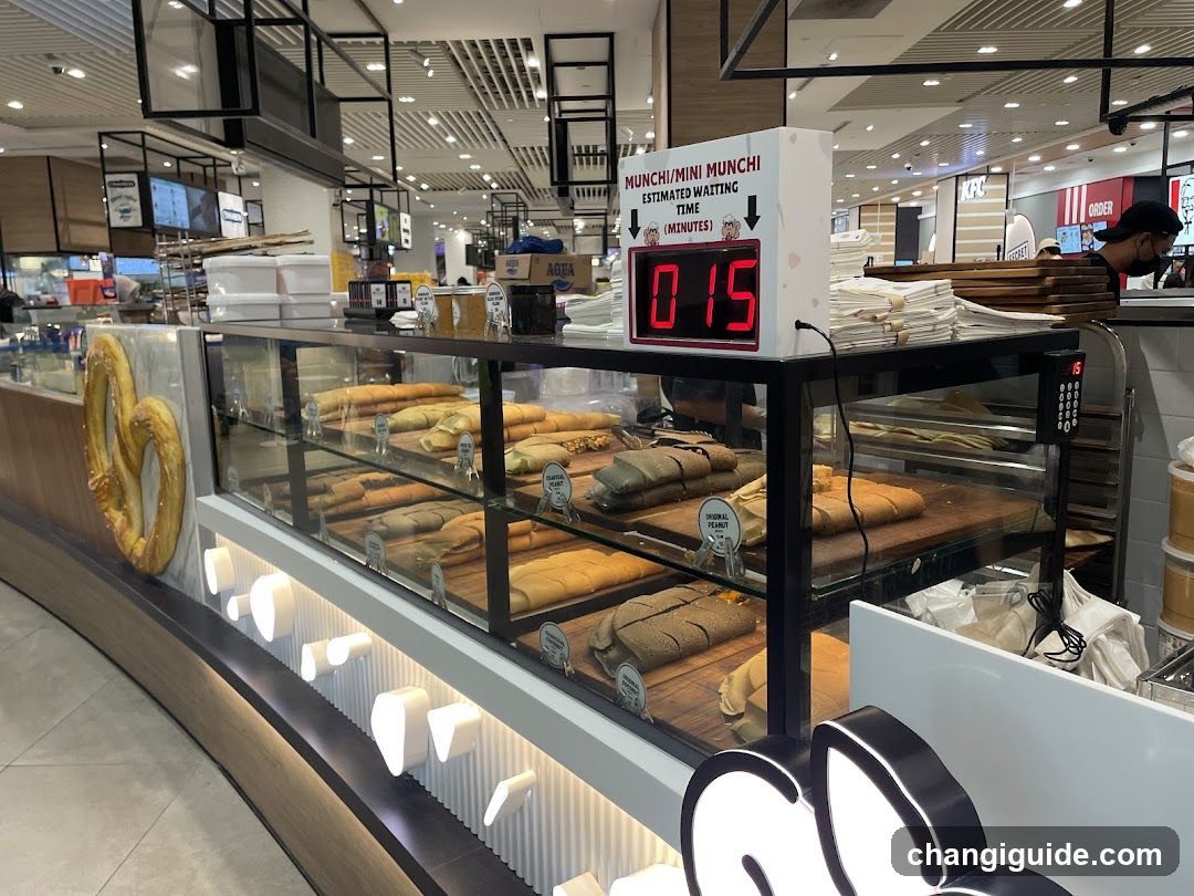 Bakery Display Counter with Wait Time Sign