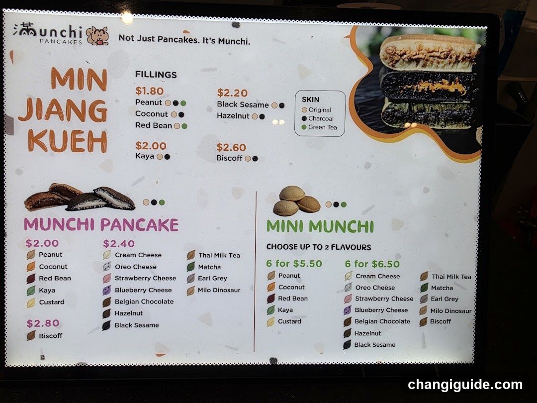 Munchi Pancakes Menu Board