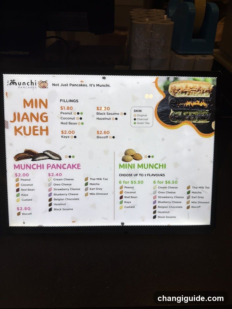 Munchi Pancakes Menu Display