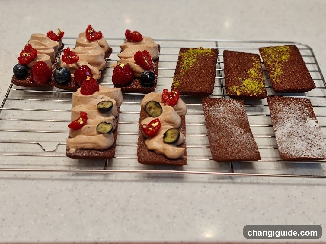 Assorted Mini Desserts on Cooling Rack