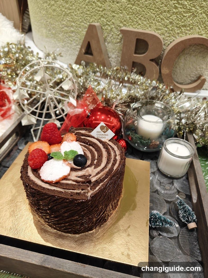 Chocolate Log Cake Display