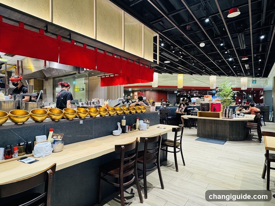 Restaurant Interior with Open Kitchen