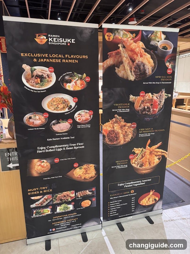 Ramen Keisuke Singapore Menu Display