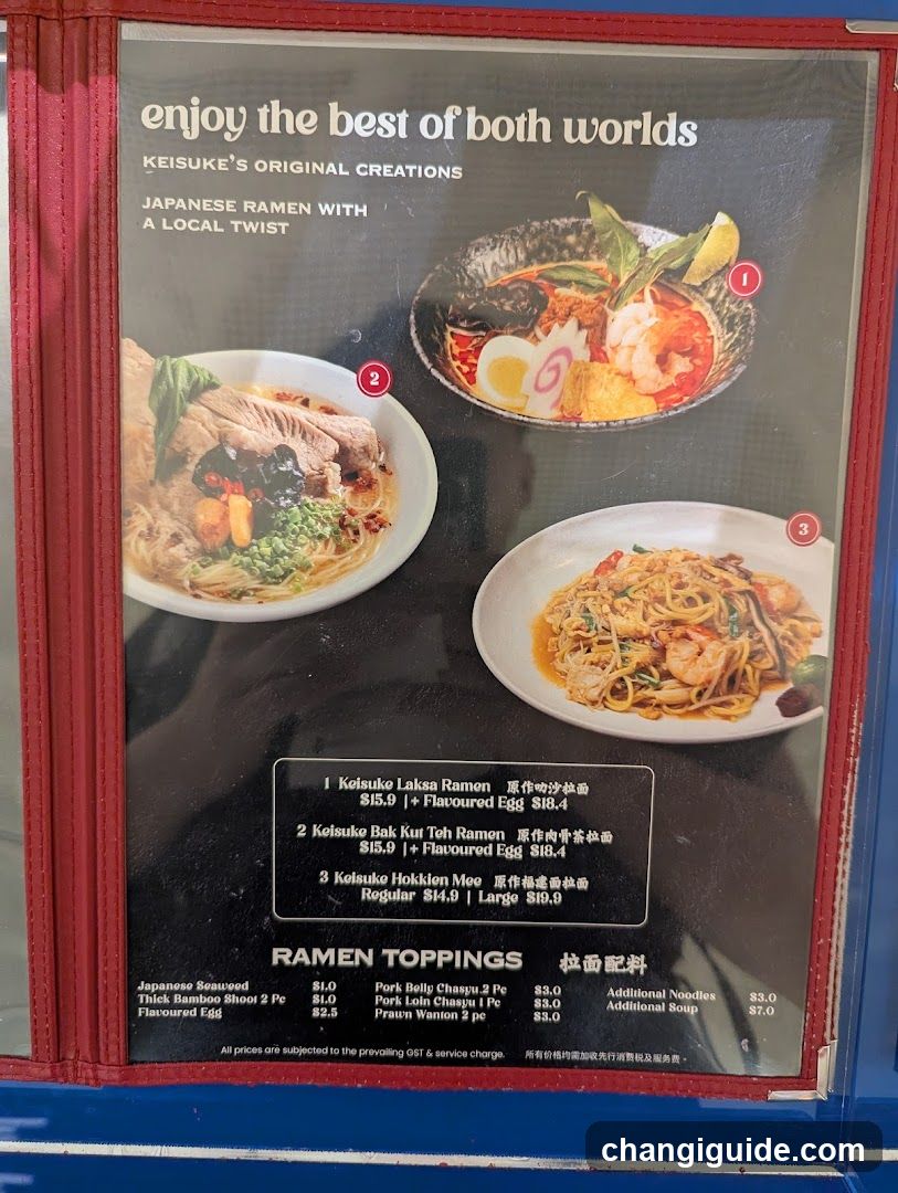 Keisuke's Original Creations Menu Board