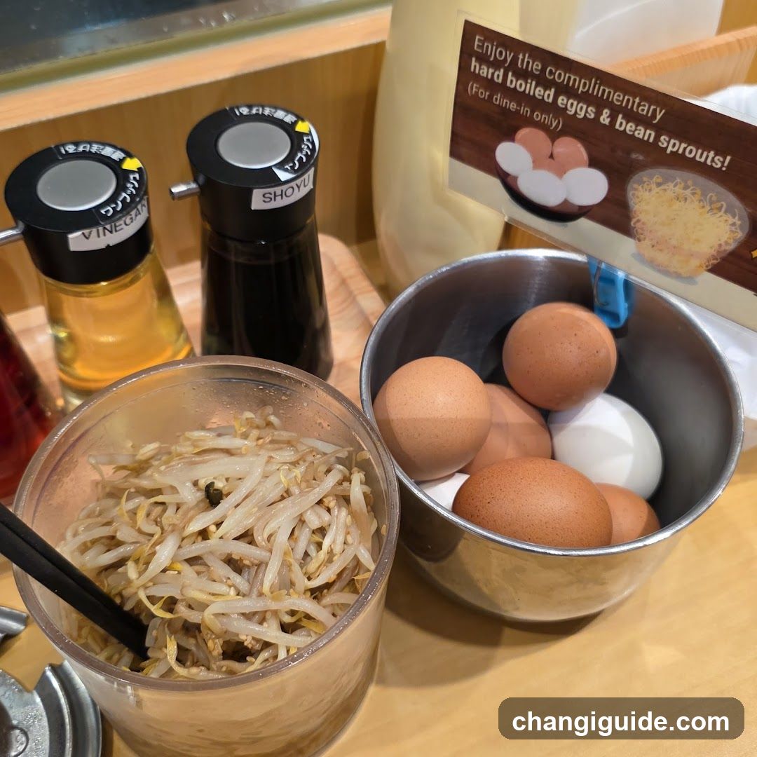 Complimentary Eggs and Bean Sprouts Station