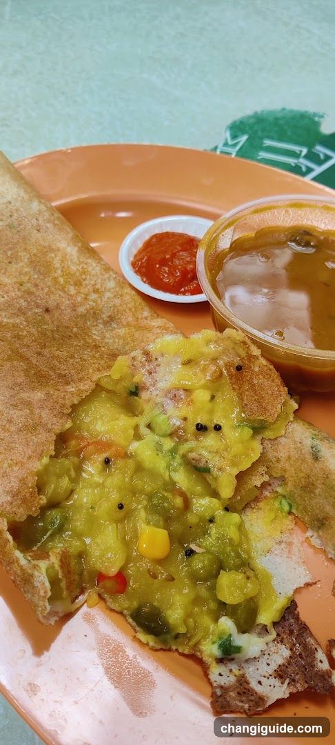 Breakfast Meal with Omelette and Curry