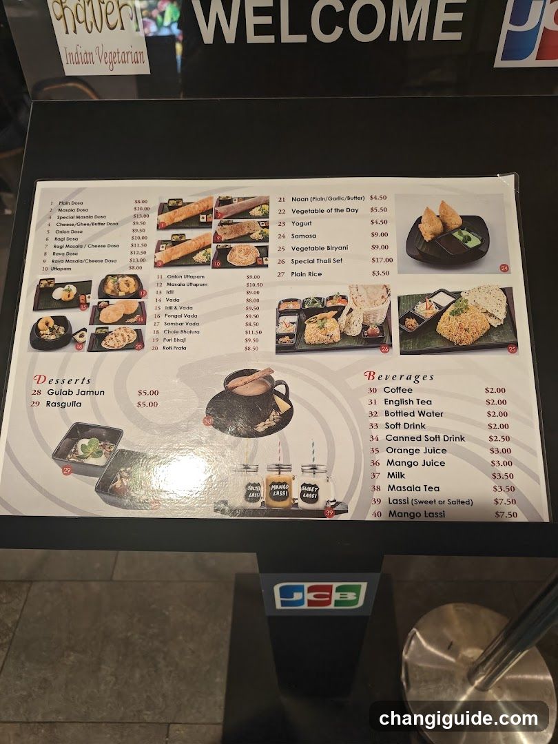 Indian Vegetarian Menu Board