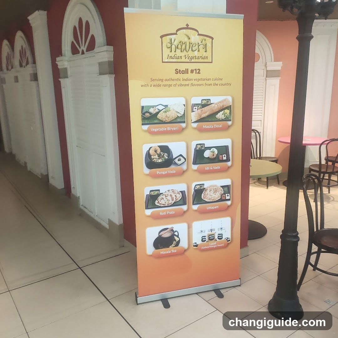 Kaveri Indian Vegetarian Stall #12 Menu Board