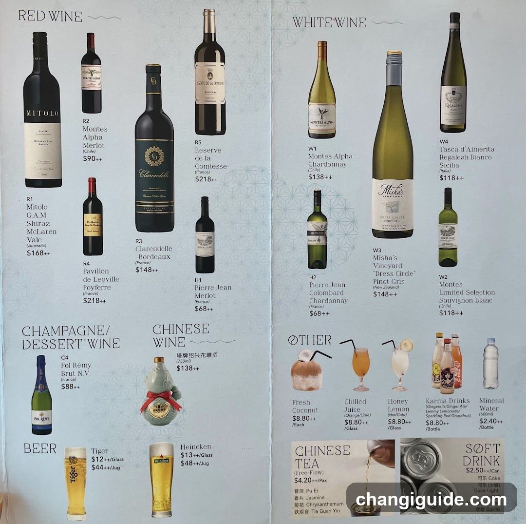 Wine and Beverage Menu