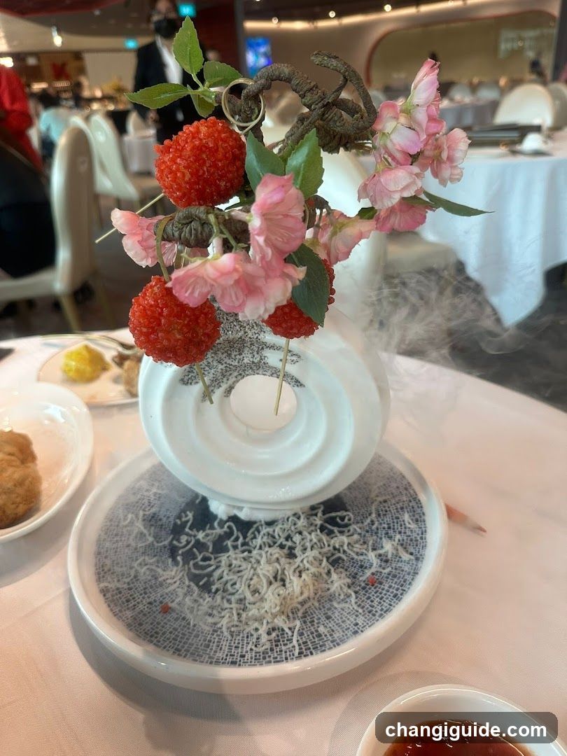 Dining Table with Decorative Centerpiece
