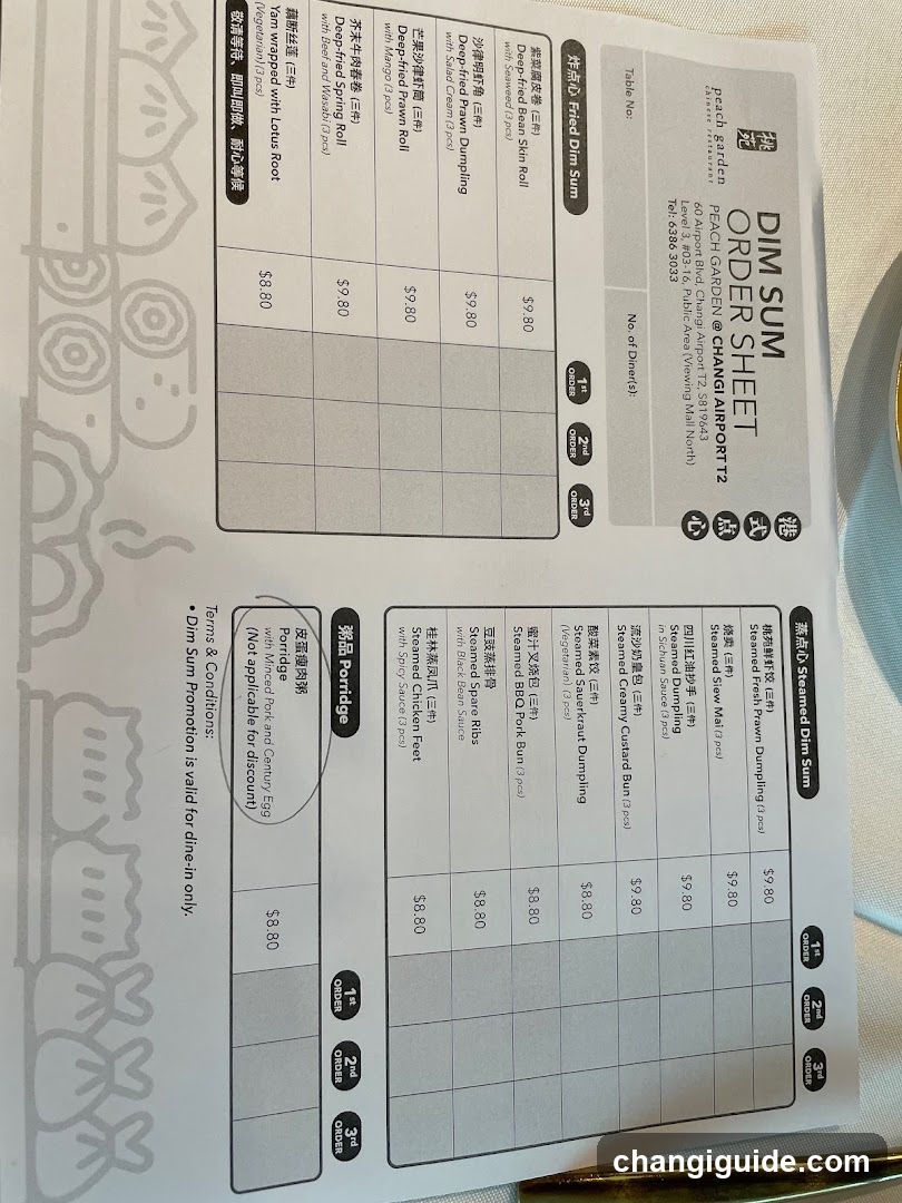Dim Sum Order Sheet