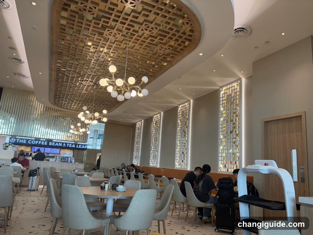 Coffee Shop Interior with Decorative Ceiling