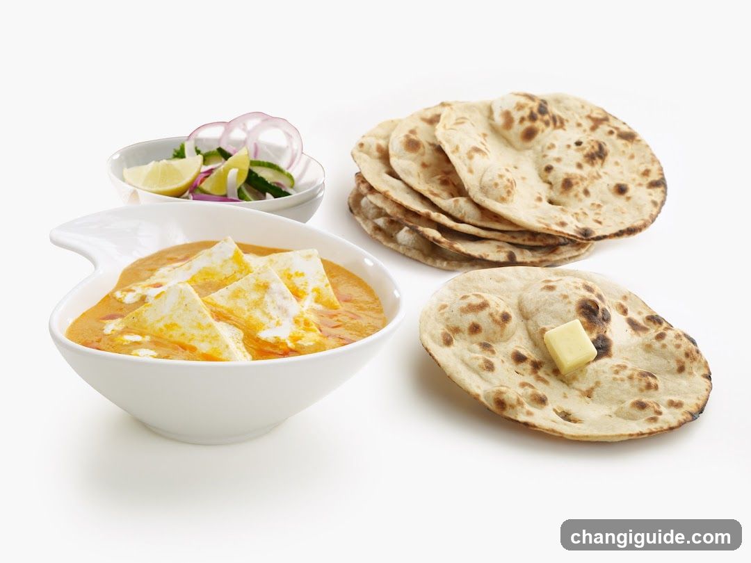 Indian Meal with Butter Naan and Salad