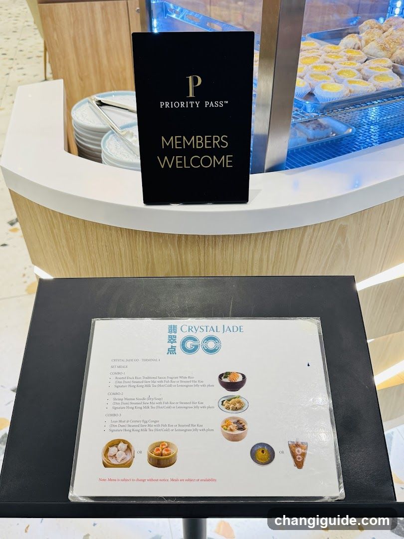 Priority Pass Welcome Sign and Menu Display