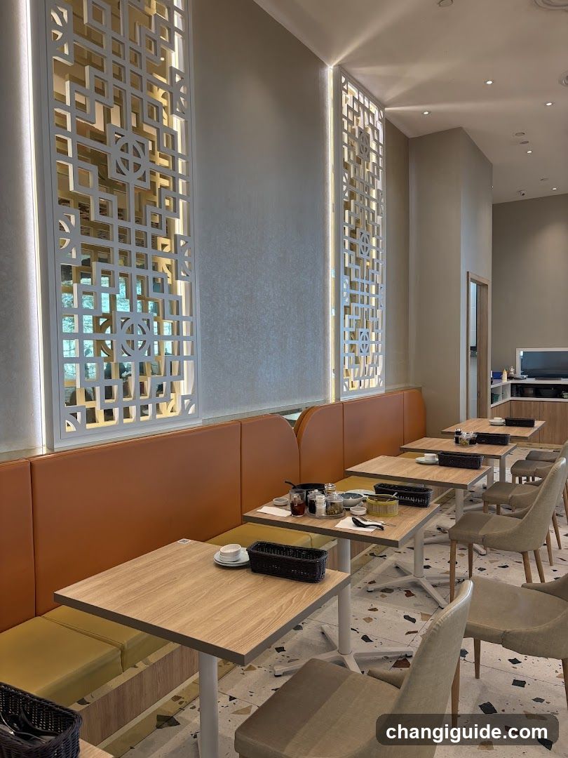 Restaurant Interior with Decorative Screens