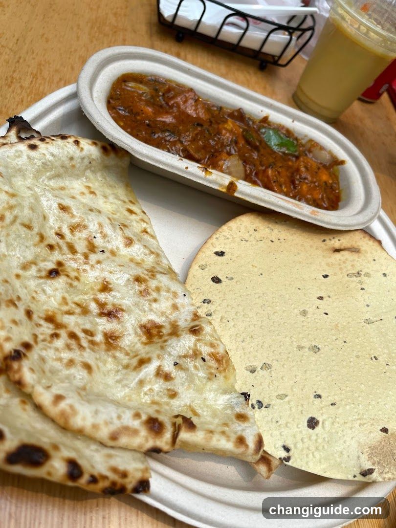 Indian Meal with Curry and Flatbreads
