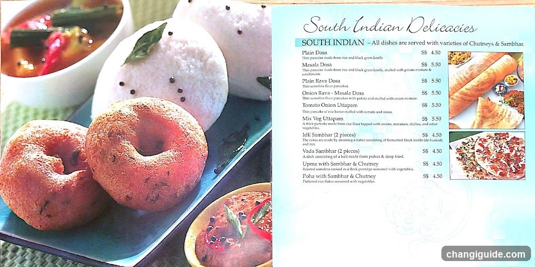 South Indian Delicacies Menu and Food Display
